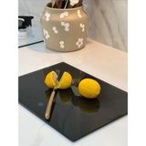 Feyza Design Füme Siyah Temperli Cam Kesme ve Sunum Tahtası 30X40 Cm, Kaymaz Ayaklı - Ahşap - Seçenek 1