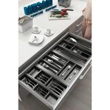 Feyza Design Geniş ve Ayarlanabilir Mutfak Çekmece Içi Düzenleyici, 94X48X4 cm Antrasit - Seçenek 1