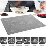 Feyza Design Gri Büyük Boy 45X65 cm Silikon Ölçekli Hamur Açma Matı, Çok Amaçlı Kullanım - Altın