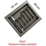 Feyza Design Gri Çekmece Düzenleyici, Kaşıklık, 54X49 Cm, Organize ve Şık Tasarım - Seçenek 1