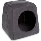 Feyza Design Gri Çok Fonksiyonlu 40X40 cm Yıkanabilir Kedi Yatağı - Altın - Gri - Seçenek 1