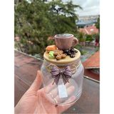 Feyza Design Gülkurusu Seramik Vernikli Kahve Kavanoz 500 Ml, Şık ve Dayanıklı Tasarım - Ahşap - Bej