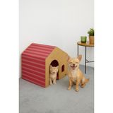 Feyza Design Hava Alabilen Demonte Ahşap Kedi ve Köpek Evi, Değiştirilebilir Kumaşlı - Seçenek 1