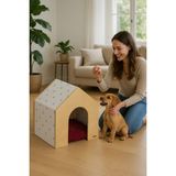 Feyza Design Hava Alan Ahşap Kedi ve Köpek Evi, Güvenli ve Şık Tasarım - Seçenek 1
