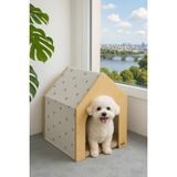 Feyza Design Hava Alan Ahşap Kedi ve Köpek Evi, Mavi Gri, Dayanıklı ve Şık Tasarım - Seçenek 1