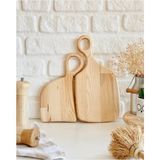 Feyza Design Iki Parça Ahşap Doğrama ve Sunum Tahtası Seti - Ahşap - Bej - Seçenek 1
