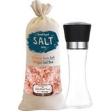 Feyza Design Iri Taneli Pembe Himalaya Tuzu, 1 Kg. Bez Torba ve Cam Değirmenle