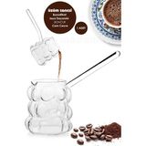 Feyza Design Isıya Dayanıklı 400ML Desenli Borosilikat Cam Cezve, Şık ve Dayanıklı Tasarım - Seçenek 1 - Altın