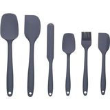Feyza Design Isıya Dayanıklı Silikon Spatula Seti, 6 Parça, Siyah, Yapışmaz ve Dayanıklı - Seçenek 1