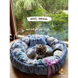 Feyza Design Isme Özel Yastıklı Peluş Yuvarlak Kedi Köpek Yatağı 70 cm - Seçenek 1
