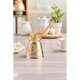 Feyza Design Istiridye Desenli Döküm Cezve, 5 Kişilik, Indüksiyon Uyumlu, 300 ml - Seçenek 1 - Altın