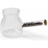 Feyza Design Iyi Kahve Için 400 ml Isıya Dayanıklı Cam Cezve, Kulplu, Şık Tasarım - Seçenek 1 - Ahşap - Beyaz