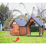 Feyza Design Izolasyonlu Ahşap Köpek Kulübesi Için Geniş Gölgelik Çatı ve Taban - Altın - Gümüş - Bakır - Seçenek 1
