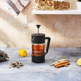 Feyza Design Kahve Demleme Için 350 ml Siyah French Press, Şık ve Kullanışlı Tasarım - Seçenek 1 - Açık Bej