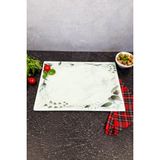 Feyza Design Kanallı Cam Kesme Tahtası 25X35CM, Dayanıklı ve Şık Tasarım - Ahşap - Beyaz - Seçenek 1