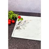 Feyza Design Kanallı Cam Kesme Tahtası 25X35CM, Şık ve Kullanışlı Tasarım - Ahşap - Bej - Seçenek 1