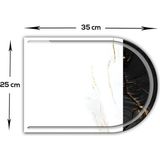 Feyza Design Kanallı Cam Kesme Tahtası, Oval Kenar, 25X35 Cm, Dayanıklı ve Şık Tasarım - Ahşap - Beyaz - Seçenek 1