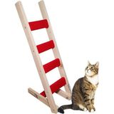 Feyza Design Katlanabilir Ahşap Kedi Merdiveni, 85CM, Sağ ve Sol Uyumlu, Doğal Tasarım - Seçenek 1