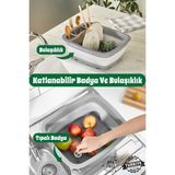 Feyza Design Katlanabilir Su Giderli Bulaşıklık ve Yıkama Badyası, Kamp ve Karavan Uyumlu - Seçenek 1