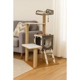 Feyza Design Katlı Tırmalamalı Kedi Evi, Rahat ve Eğlenceli Oyun Alanı - Seçenek 1