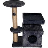 Feyza Design Kedi Oyun Evi ve Tırmalama Platformu, 39X72X87 Cm, Gri - Seçenek 1