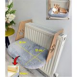 Feyza Design Kedi Yatağı, Kalorifer Petekine Kolay Asılabilir, Konforlu ve Sıcacık - Altın - Gri - Seçenek 1