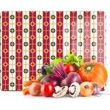 Feyza Design Kırmızı Beyaz Geometrik Desenli Cam Kesme Tahtası 20X30 cm - Açık Bej - Seçenek 1
