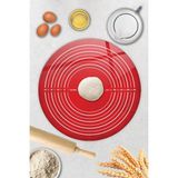Feyza Design Kırmızı Doku Cam Hamur Açma Matı 40 Cm, Pratik ve Kullanışlı Tasarım - Amber