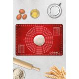Feyza Design Kırmızı Doku Cam Hamur Açma Matı, 40X60 Cm, Pratik ve Şık Tasarım - Altın
