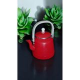 Feyza Design Kırmızı Emaye Çaydanlık 1,5 L, Vintage Tasarım, Üstten Tutmalı, Şık ve Zarif - Altın - Turkuaz - Seçenek 1