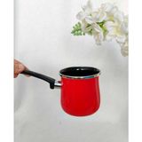 Feyza Design Kırmızı Emaye Kahve Cezve 750 Ml, 10 Cm, Yumurtalı Kahve Demleme Aracı - Altın - Turkuaz - Seçenek 1