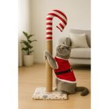 Feyza Design Kırmızı Kedi Tırmalama Tahtası, Yılbaşı Temalı, Eğlenceli ve Dayanıklı - Seçenek 1