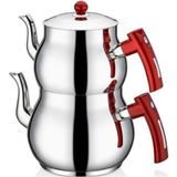 Feyza Design Kırmızı Mini Çaydanlık, Şık ve Dayanıklı Çelik Tasarım - Altın - Turkuaz - Seçenek 1