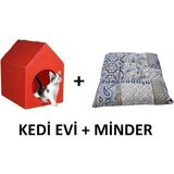 Feyza Design Kırmızı Renkli Kedi ve Köpek Kulübesi, Su Geçirmez, Rahat ve Şık Tasarım - Seçenek 1