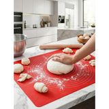 Feyza Design Kırmızı Silikon Hamur Açma Matı 45X65 Cm, Pratik ve Şık Tasarım - Cappuccino