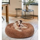 Feyza Design Kış Için Sıcak Peluş Köpek Yatağı, Kalın ve Yumuşak Konfor - Ahşap - Ceviz - Seçenek 1