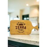 Feyza Design Kişiselleştirilebilir Kestane Kesme Tahtası, Anneler Günü ve Özel Günler Için - Ahşap - Ceviz - Seçenek 1