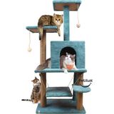 Feyza Design Komple Kedi Evi ve Oyun Platformu, Salıncaklı Yuvalı, Welsoft Jüt Ipli - Seçenek 1
