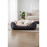 Feyza Design Konforlu Gri ve Pembe Yüksek Kaliteli Köpek Yatağı - Altın - Gri - Seçenek 1