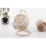 Feyza Design Konforlu Kedi Salıncağı ve Hamağı, Yumuşak Bej-Beyaz Renk - Ahşap - Beyaz - Seçenek 1