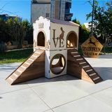 Feyza Design Küçük Tavşan Evi, Yatak ve Oyun Alanı, Iki Katlı, Konforlu Yuva - Seçenek 1