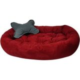 Feyza Design Large Kırmızı Kemik Desenli Yatak, Iç Mekan Köpek Yatağı 60X80 cm - Ahşap - Beyaz - Seçenek 1