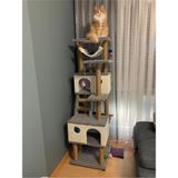 Feyza Design Lüks Hamaklı Kedi Tırmalama Evi ve Oyun Platformu, Konfor ve Eğlence - Seçenek 1