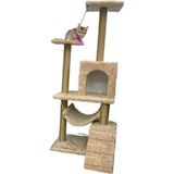 Feyza Design Lüks Kedi Tirmalama Evi ve Oyun Platformu, Hamaklı Yuvalı, Konforlu ve Eğlenceli - Seçenek 1