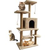 Feyza Design Lüx Bej Renkli Salıncaklı Kedi Oyun Evi ve Tırmalama Platformu - Seçenek 1