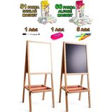 Feyza Design Manyetik Ahşap Çocuk Yazı Tahtası Seti, Güçlü ve Dayanıklı Metal Yüzey - Altın - Turkuaz - Seçenek 1