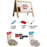 Feyza Design Manyetik Mini Yazı Tahtası, Pratik ve Şık Not Alma Çözümü - Ahşap - Beyaz - Seçenek 1