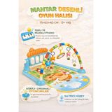 Feyza Design Mavi Bebek Oyun Halısı - Müzikli ve Işıklı Gelişim Matı - Seçenek 1 - Antrasit - 0,60 x 19 x 29 cm