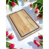 Feyza Design Mavi Epoksi Dolgulu Meşe Ağacı Kesme ve Sunum Tahtası 39 cm - Ahşap - Ceviz - Seçenek 1