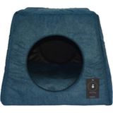 Feyza Design Mavi Üç Fonksiyonlu Kedi Evi, Rahat ve Şık Tasarım - Ahşap - Ceviz - Seçenek 1